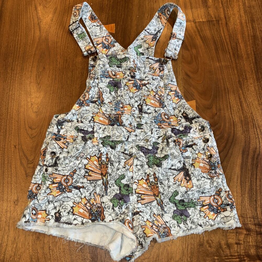 Marvel Her Universe Girls Overalls Size Large Iron Man Hulk Captain America